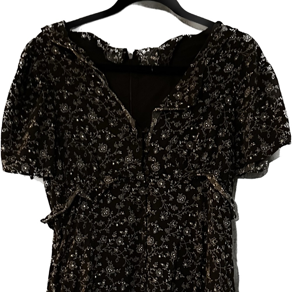 Women’s midi Madewell dress size 8 black white floral